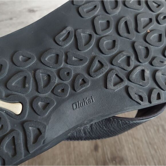 Olukai Kupuna Black Leather Sandal Mens Size 14